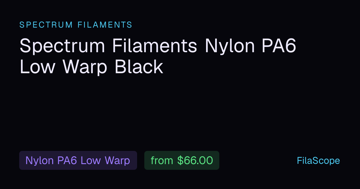 Spectrum Filaments Nylon PA6 Low Warp Black by Spectrum Filaments ...