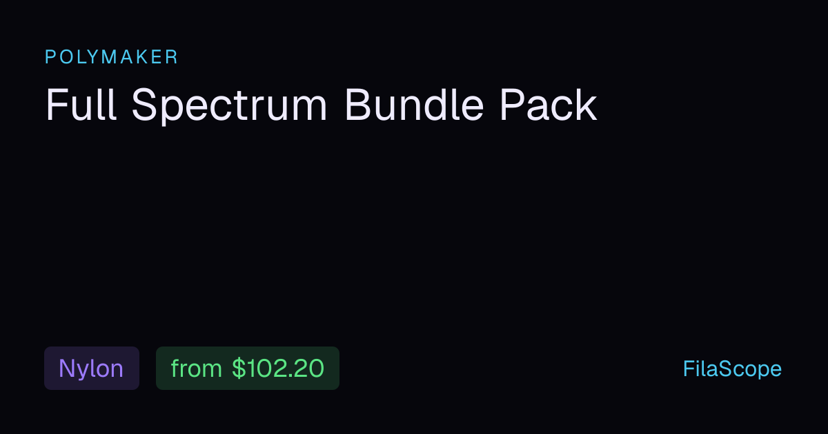 Full Spectrum Bundle Pack by Polymaker — Specs, Prices & TD Value ...